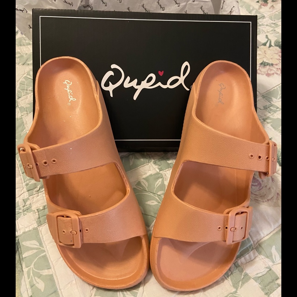 QUPID Double Buckle Sandals